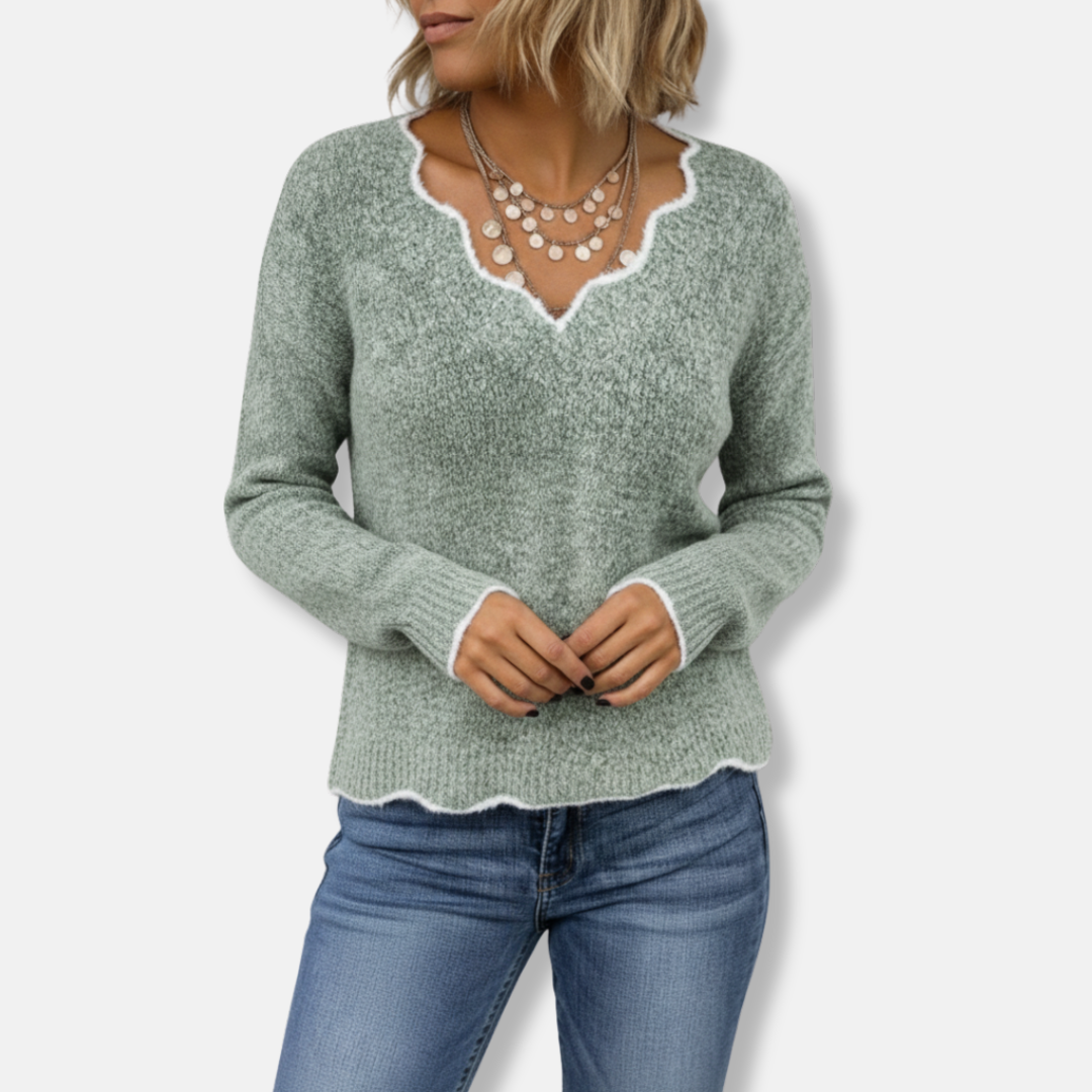 Damen Sweatshirt Weicher Wollstrick Lässig