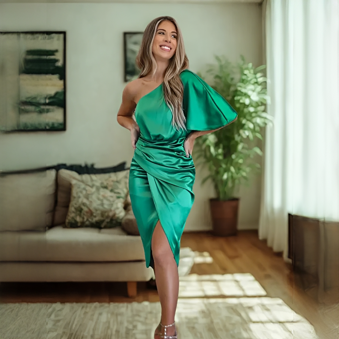 Glaiza Damen Asymmetrisches Kleid