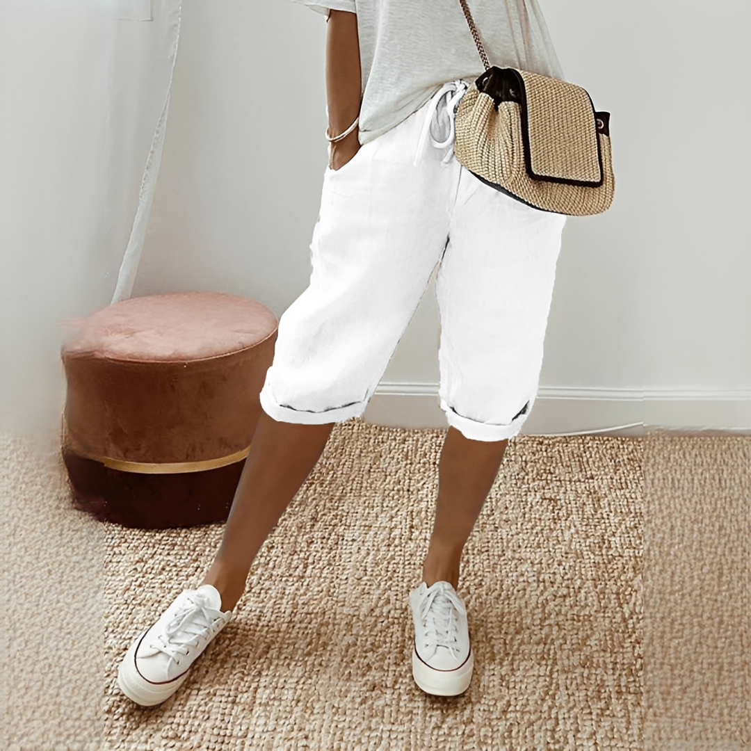 Damen Sommerhose Trendig Leicht Beige