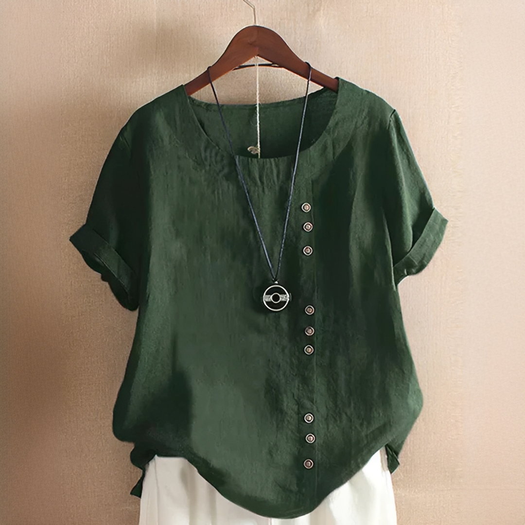 Damen Sommer T-Shirt Elegant Baumwolle Weiß