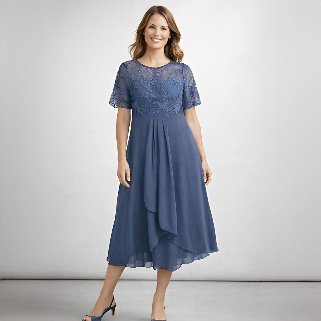 Damenkleid Floraine Elegant Lang Ärmel