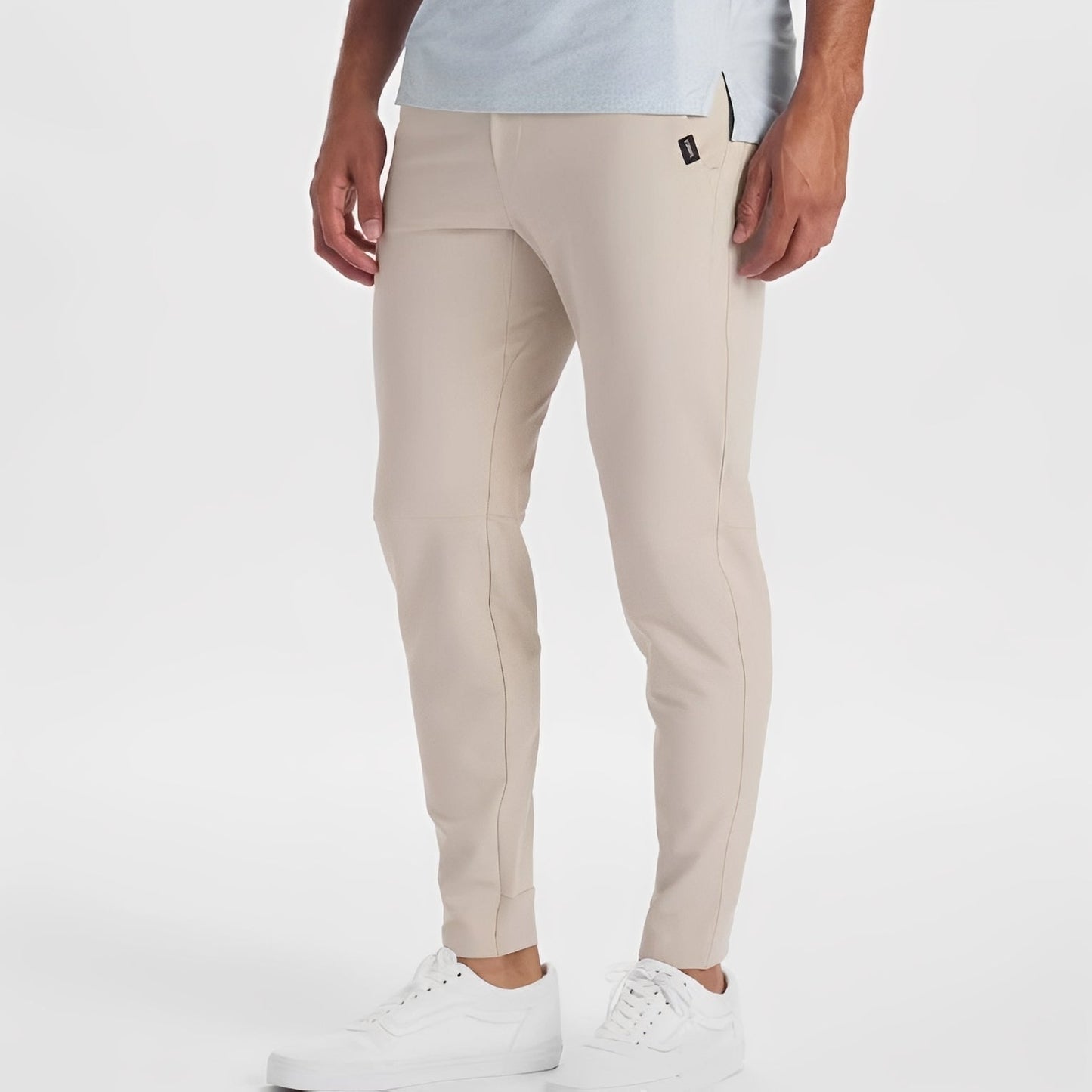 Herren Stretchhose Gerade Geschnitten Elastisch Schwarz - Norvielle