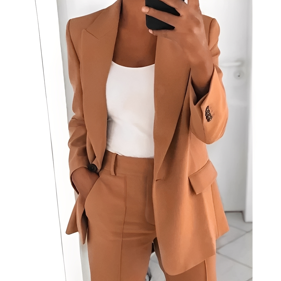 Damen Blazer Set Hosen Elegant