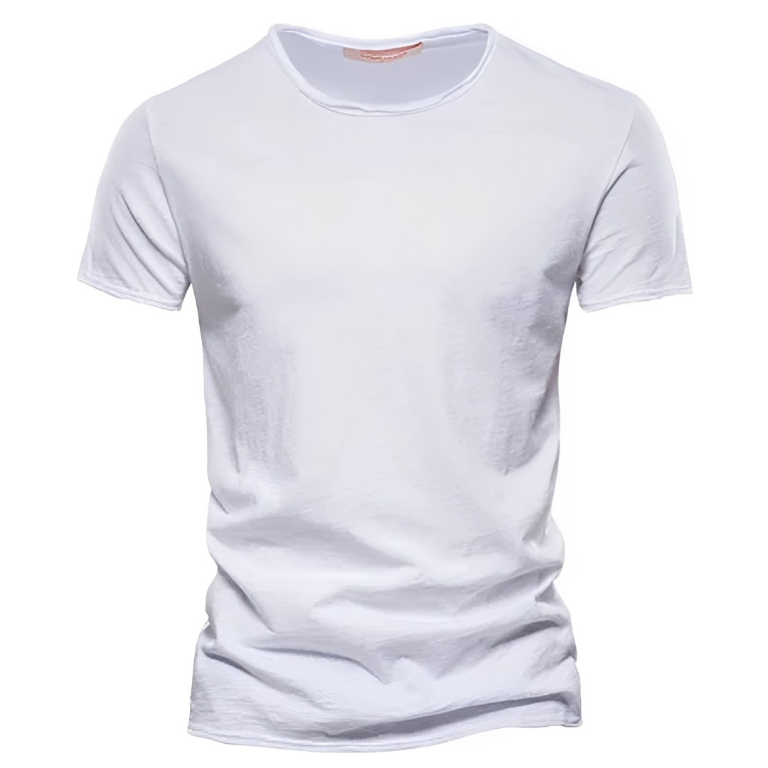 Herren Klassisches T-Shirt Baumwolle Weiß - Norvielle
