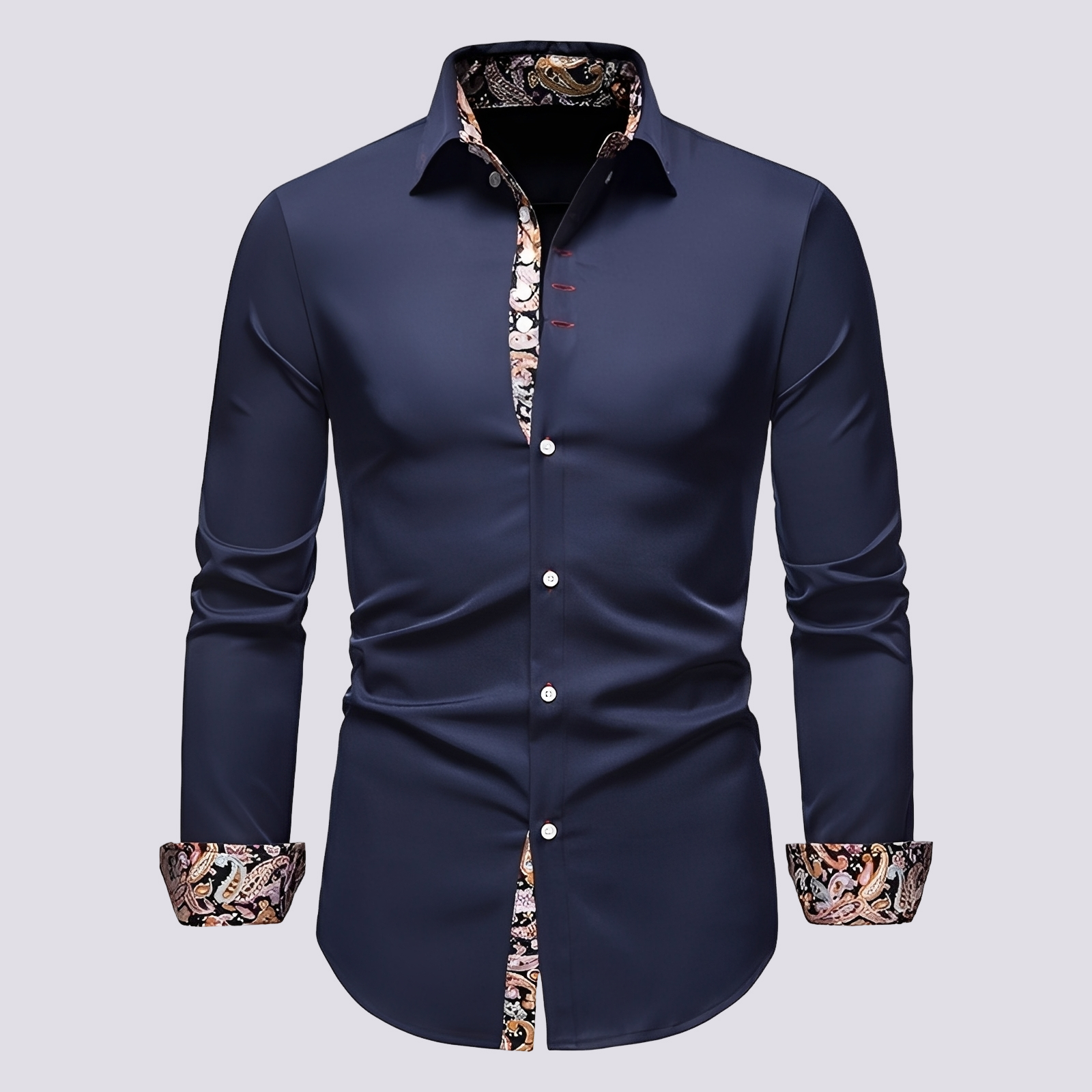 Herren Langarmhemd Modern Baumwolle Weiß - Norvielle