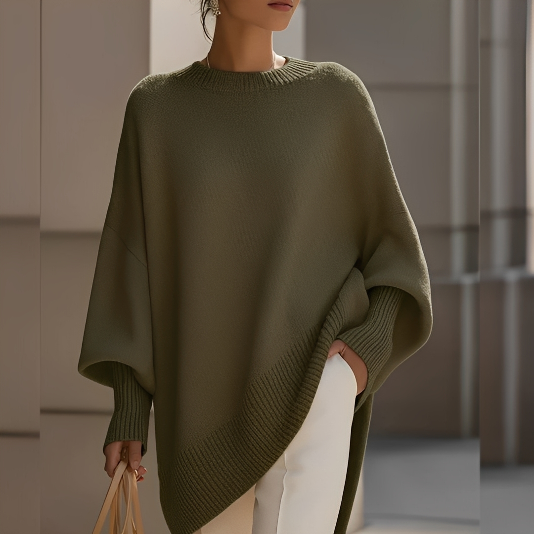 Damen Oversize Pullover Rundhalsausschnitt Großgröße