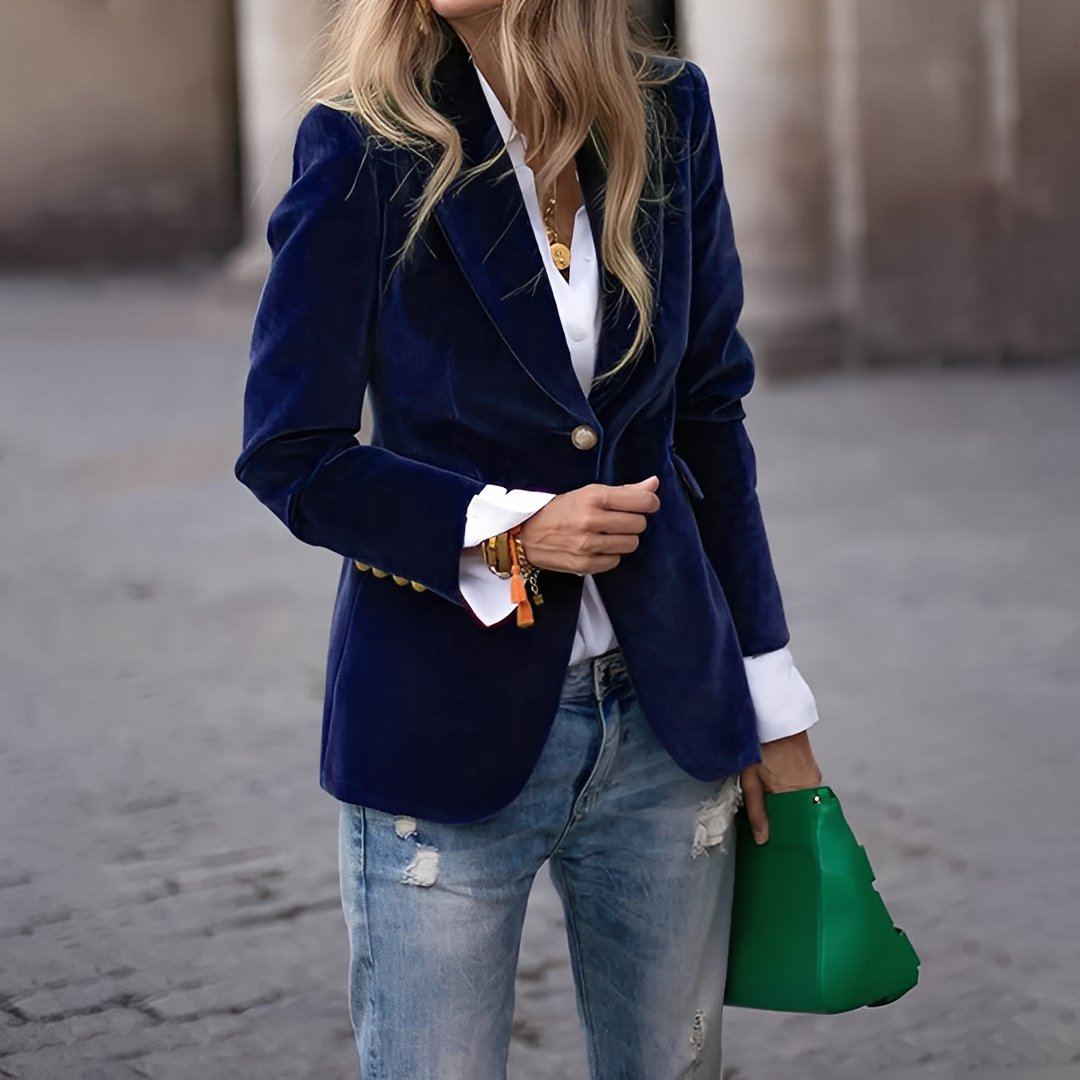 Damen Knopfjacke Klassisch Leger