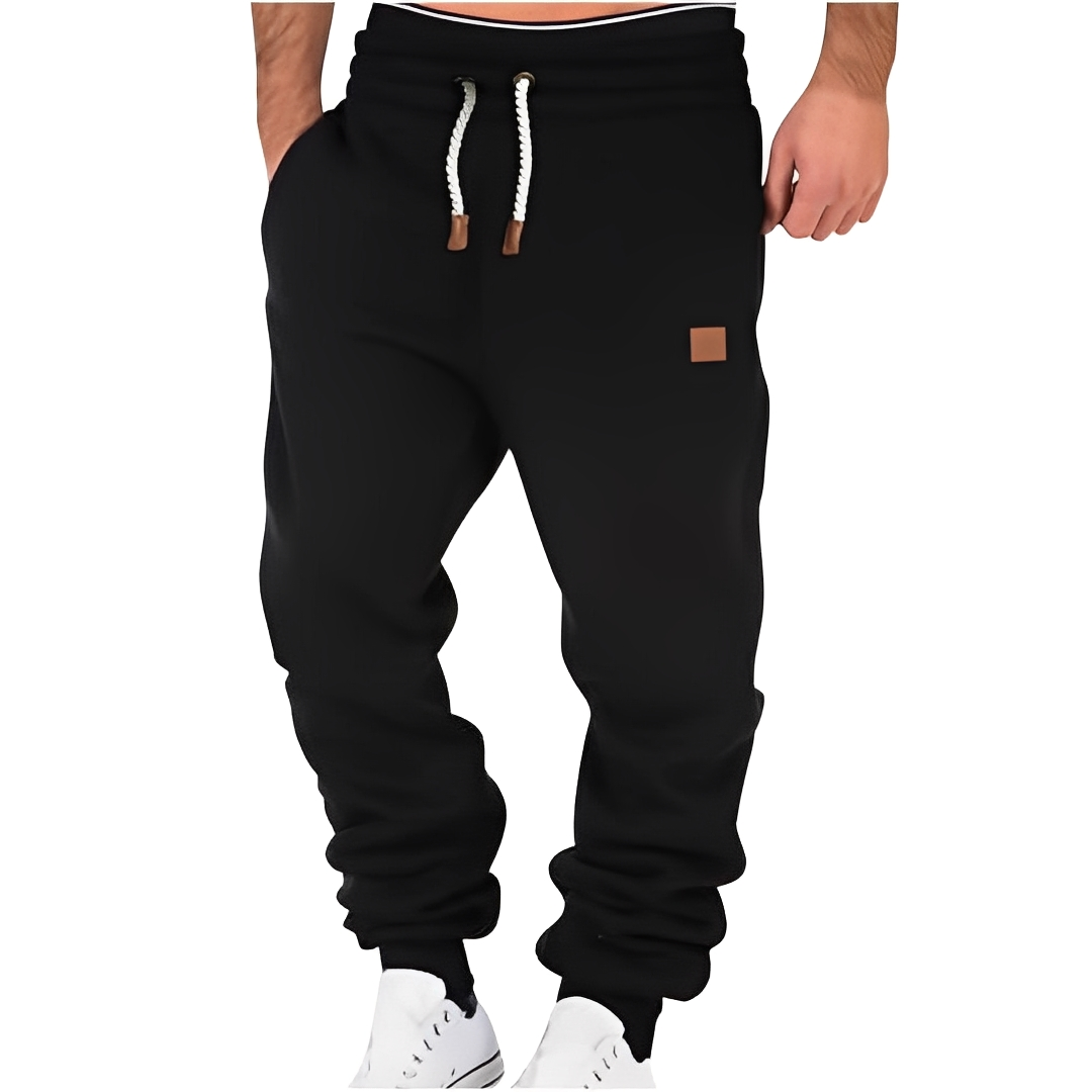 Herren Jogginghose Locker Geschnitten Bequem Schwarz - Norvielle