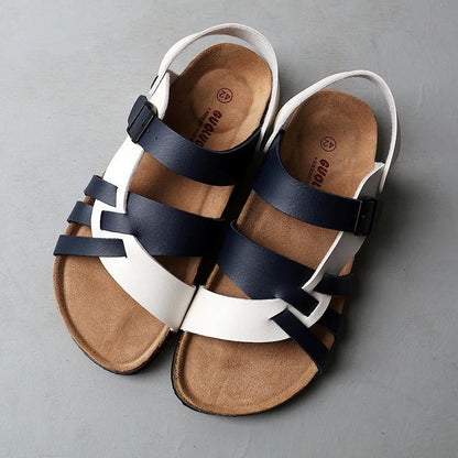 Norvielle Damen Sandalen Klassisch Leder