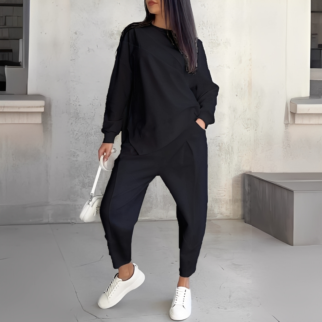 Damen Pullover Set Rundhals Hose - Norvielle
