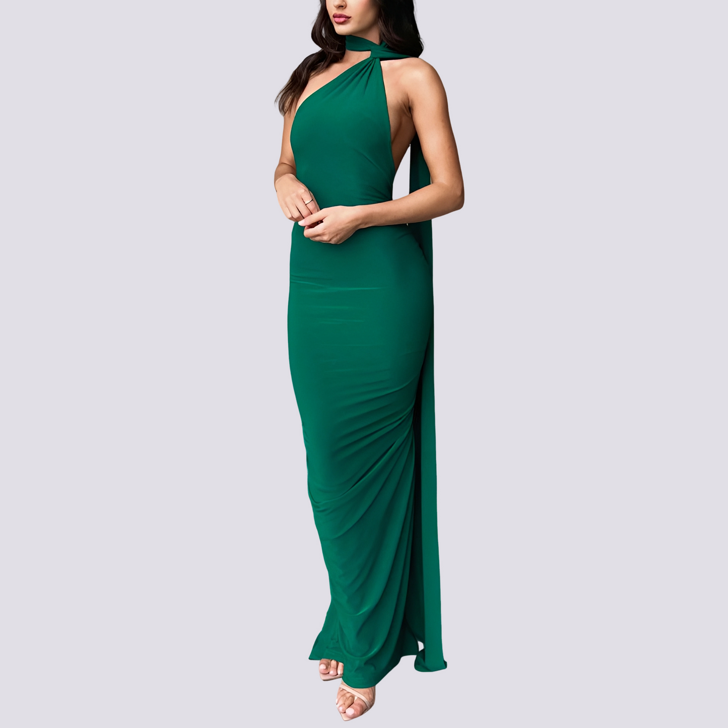 Elegantes Damen Plisseekleid Rückenfrei