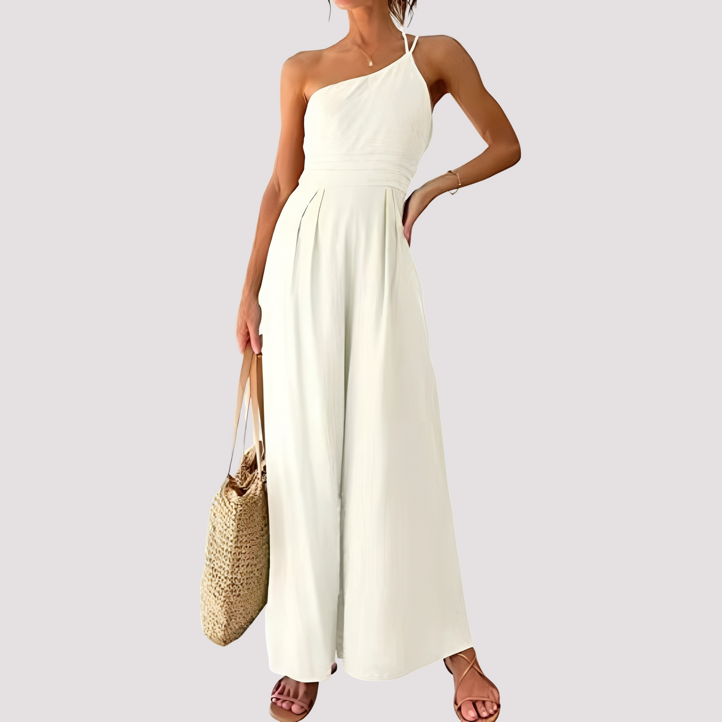 Damen Ein-Schulter-Jumpsuit Weites Bein Elegantes Design