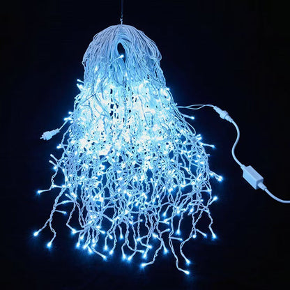 Quntis LED-Eiszapfen-Lichterkette 50m Wetterfest IP44 Warmweiß