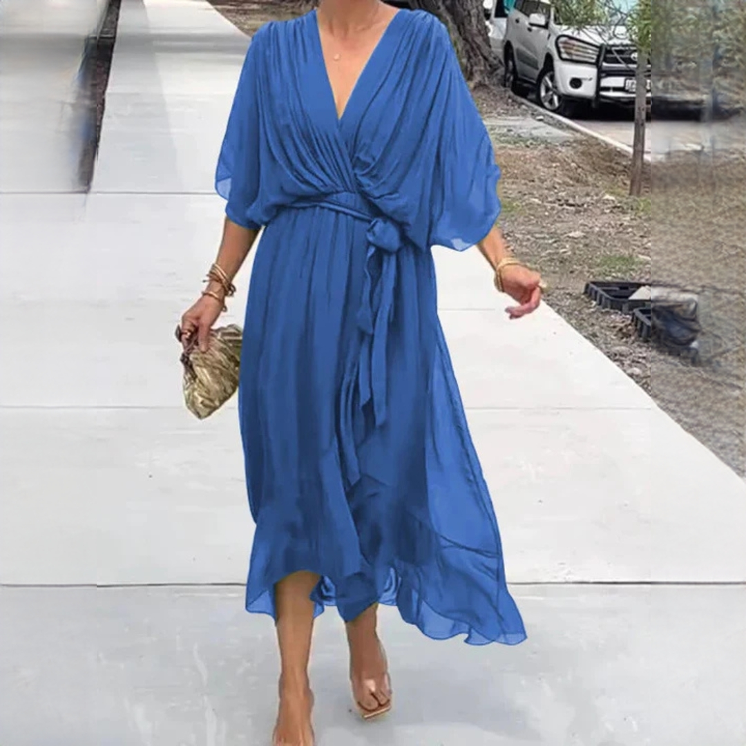 Demara Damen V-Kleid Stilvoll