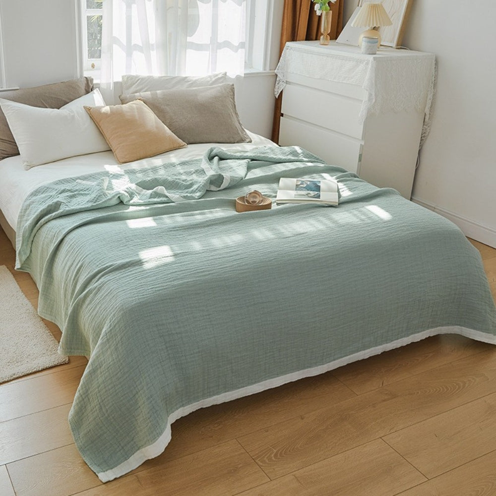 Baumwoll-Mehrschichtdecke Deluxe Musselin Weiß