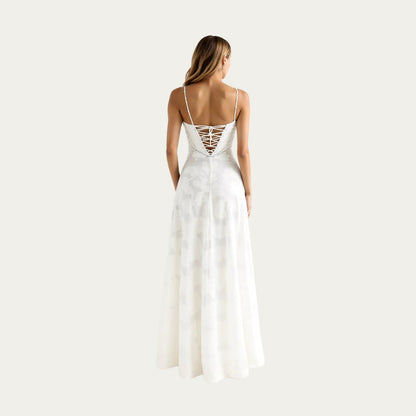 Damen Hochzeitsgastkleid Bustier Maxikleid