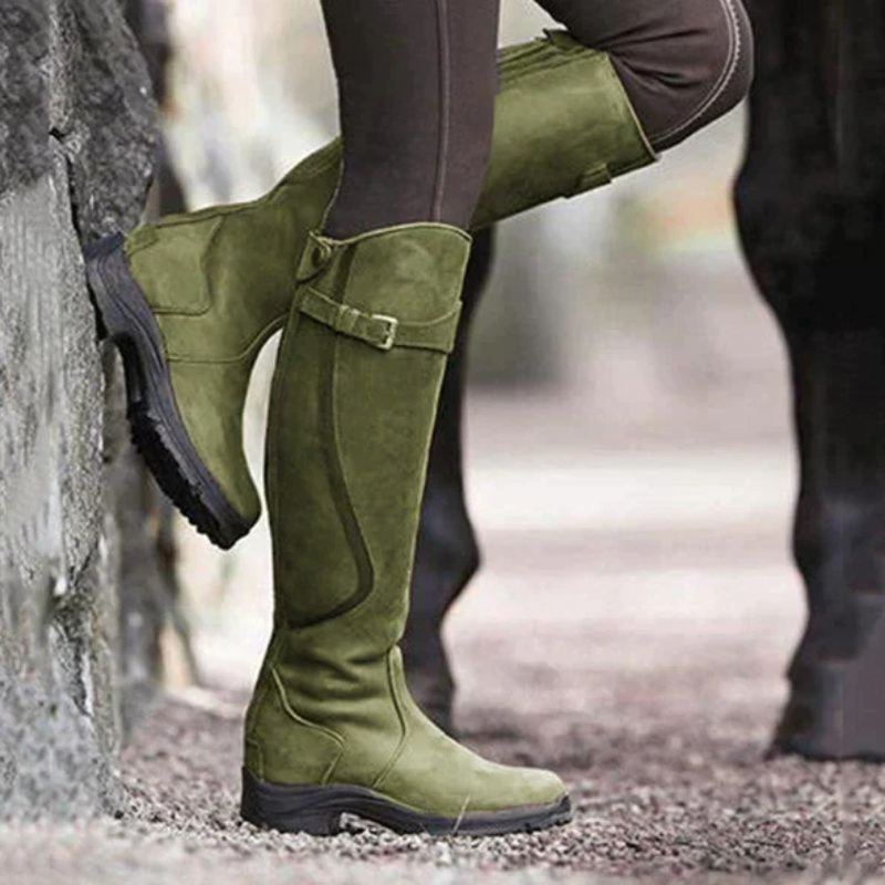 Damen Reitstiefel Kniehoch Leder
