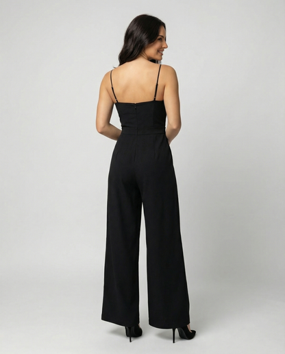 Damen Jumpsuit Elegantes Fließendes Design Spaghettibänder
