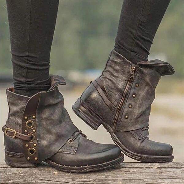 Norvielle Damen Stiefelette Rutschfest Mit Seitenreißverschluss