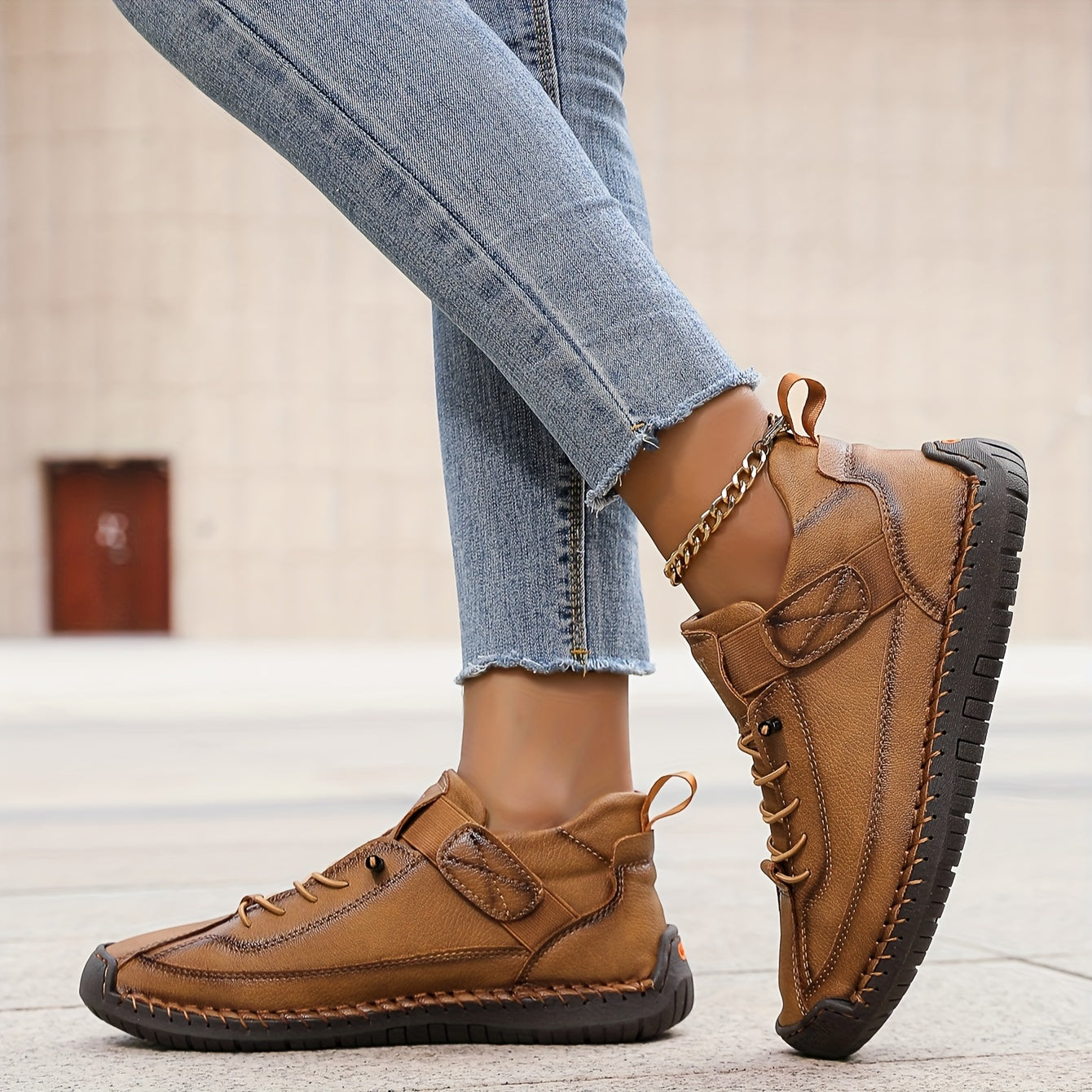 Damen Lässige Schnürplattform-Sneaker