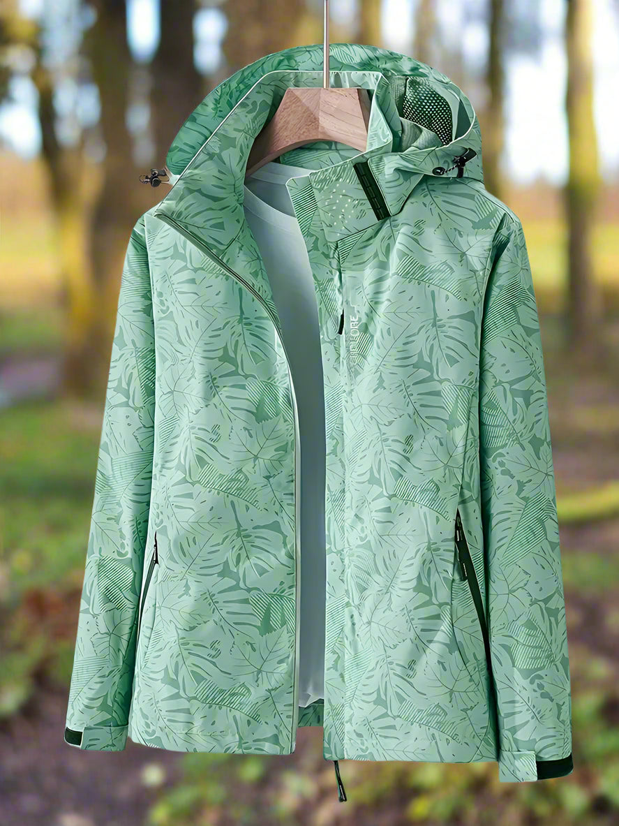 Damen Freizeitjacke Wasserabweisend Blattmuster