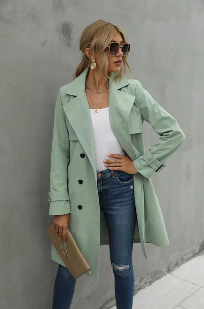 Damen Doppelreihiger Trenchcoat
