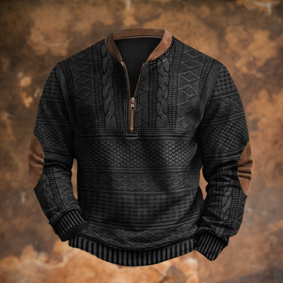 Herren Strickpullover Reißverschluss Detail