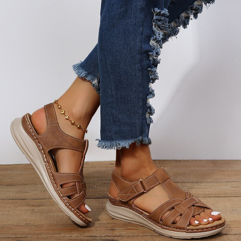 Norvielle Damen Orthopädische Sandalen Mit Plateau - Norvielle