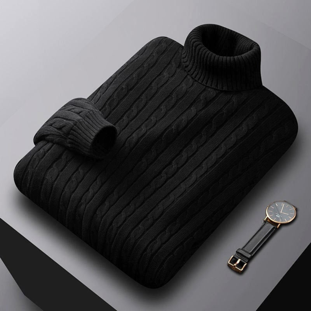 Herren Kaschmir-Pullover Rollkragen Eleganz
