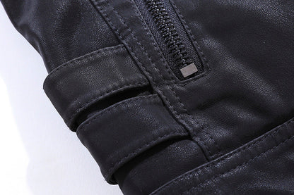 Herren Motorradjacke Cargotaschen Reißverschluss