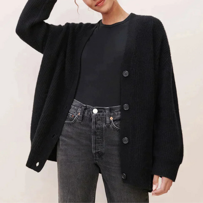 Norvielle Damen Cardigan Zopfmuster Fein
