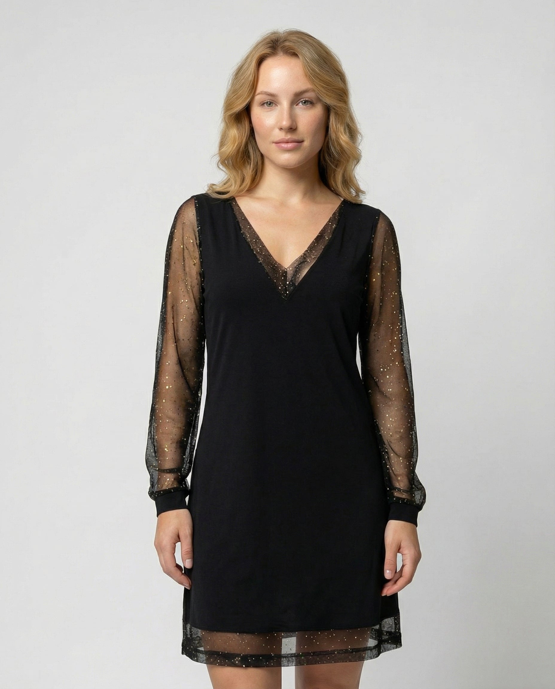 Elegantes Damen Abendkleid V-Ausschnitt - Norvielle