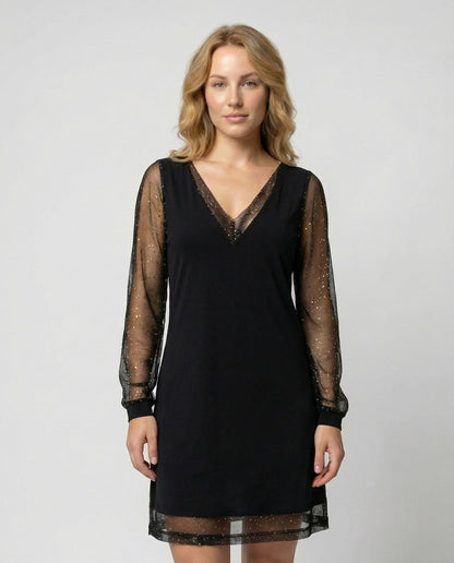 Elegantes Damen Abendkleid V-Ausschnitt - Norvielle