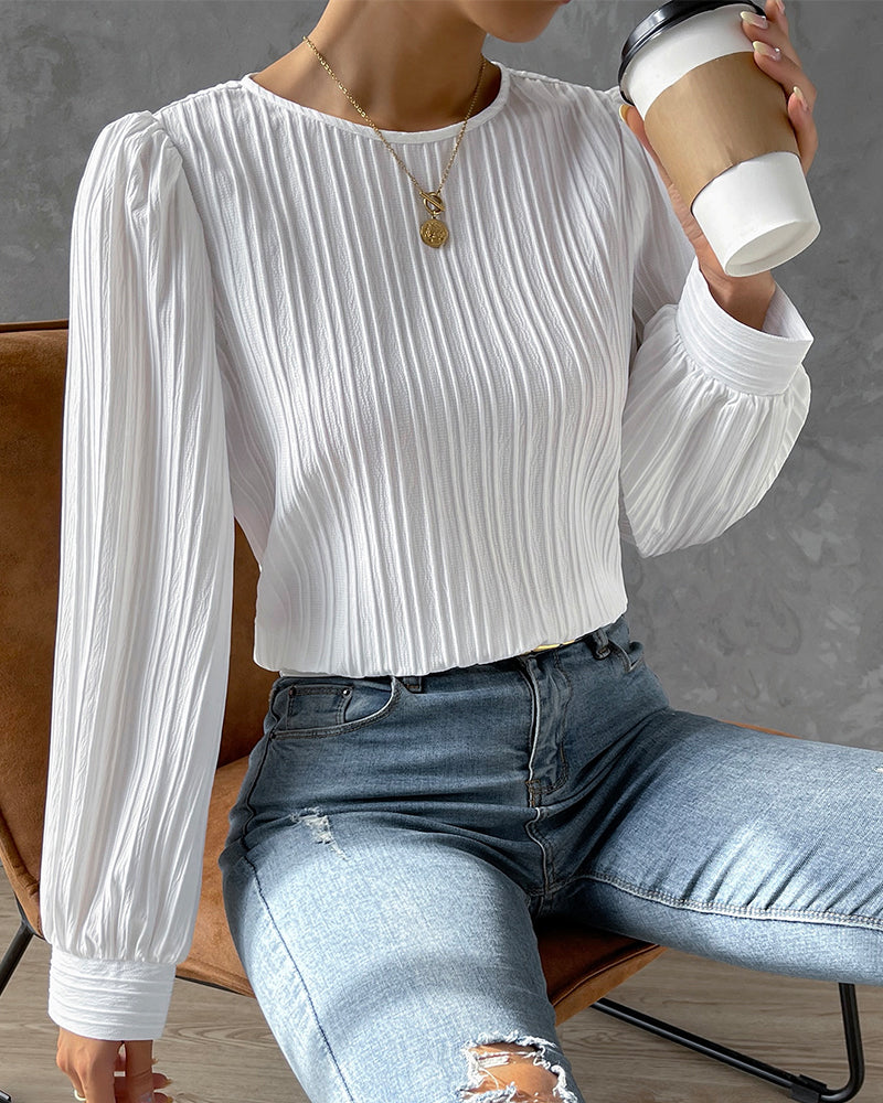 Norvielle Damen Elegantes Rundhals-Shirt
