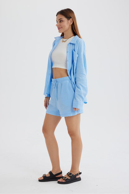Norvielle Damen Langarmshirt und Shorts Siena