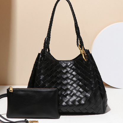 Vegan Lederschultertasche Damen Geflochten