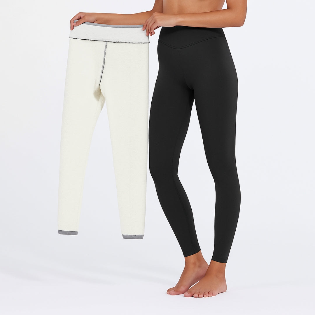 Damen Leggings Fleece Blickdicht Elastischer Bund