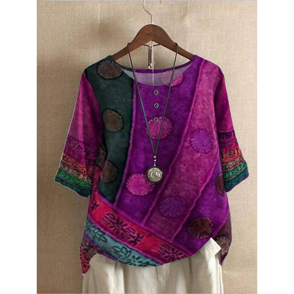 Farbenfrohes Damen-Boho-Oberteil