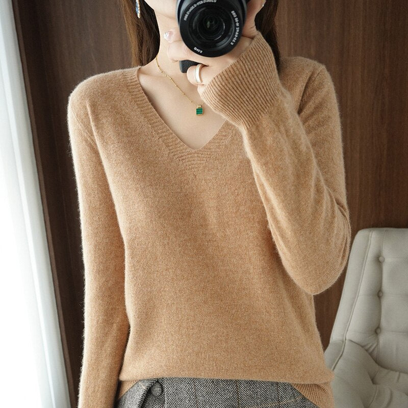 Norvielle Damen V-Ausschnitt Pullover