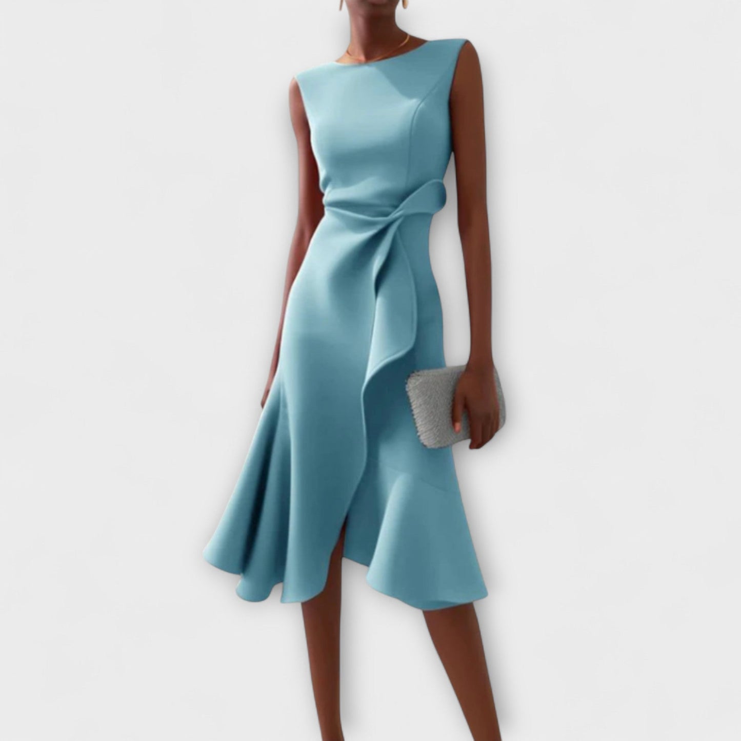 Damen Asymmetrisches Midikleid Drapiertes Design