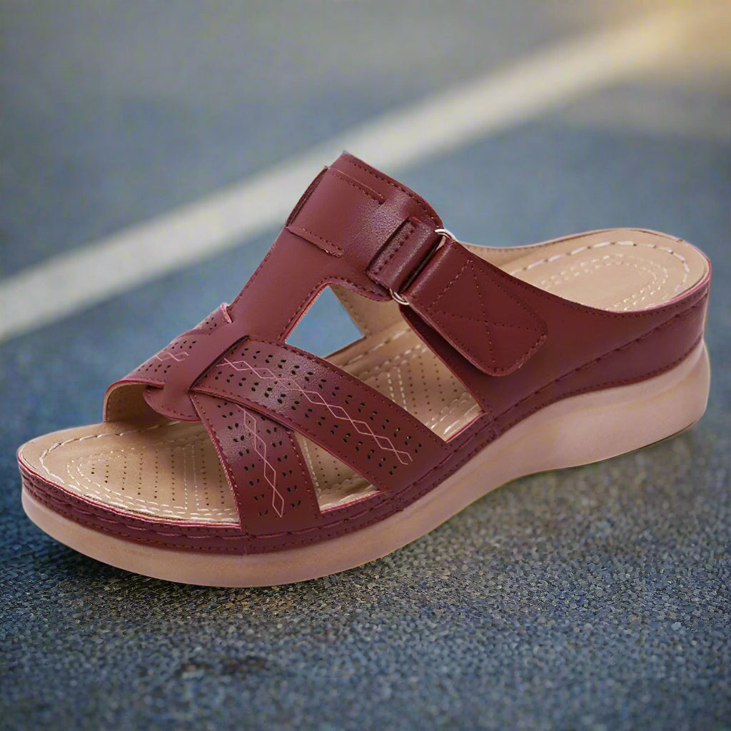 Damen Sommer-Sandalen Klettverschluss Offene Zehen Teilweise Robust