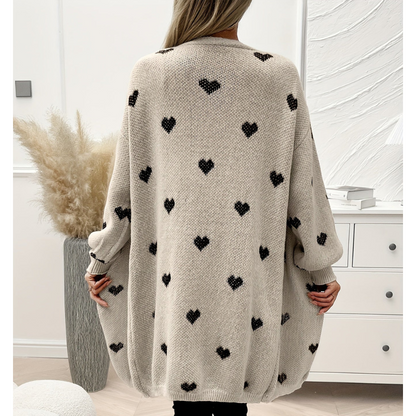Damen Langarmshirt Mit Herzmuster