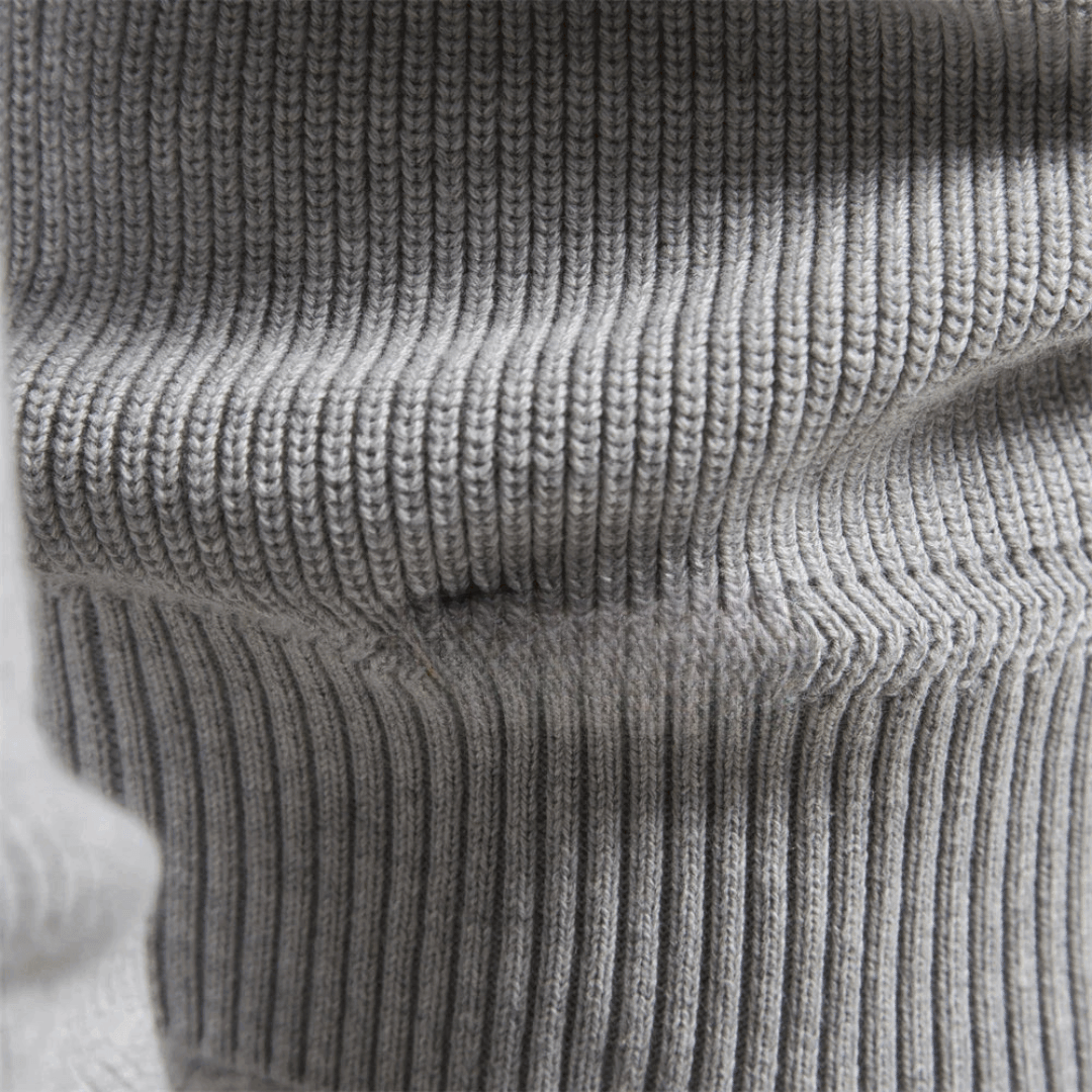 Herren Strickpullover Weich Zipper Beige