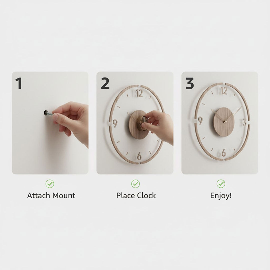 Holzwanduhr Minimalistisch Lautlos
