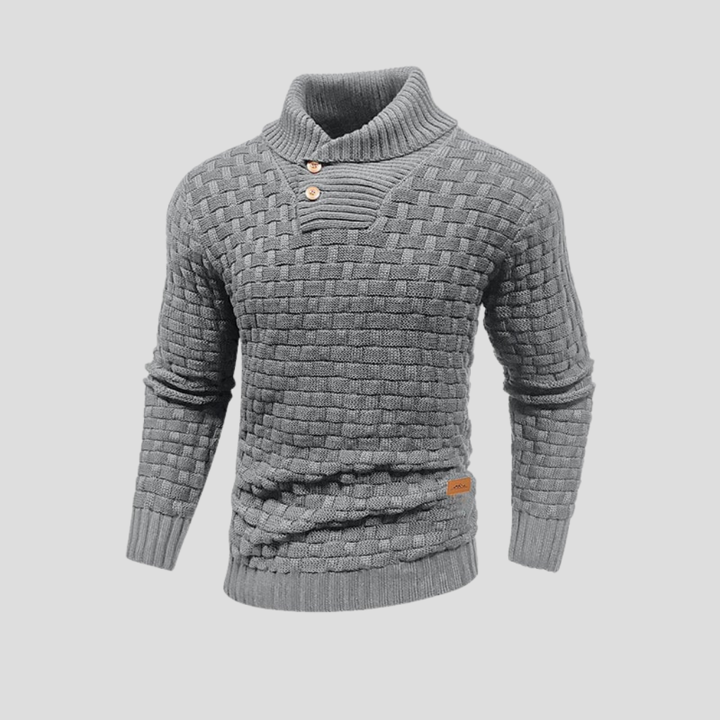 Herren Klassischer Strickpullover Knopfverschluss