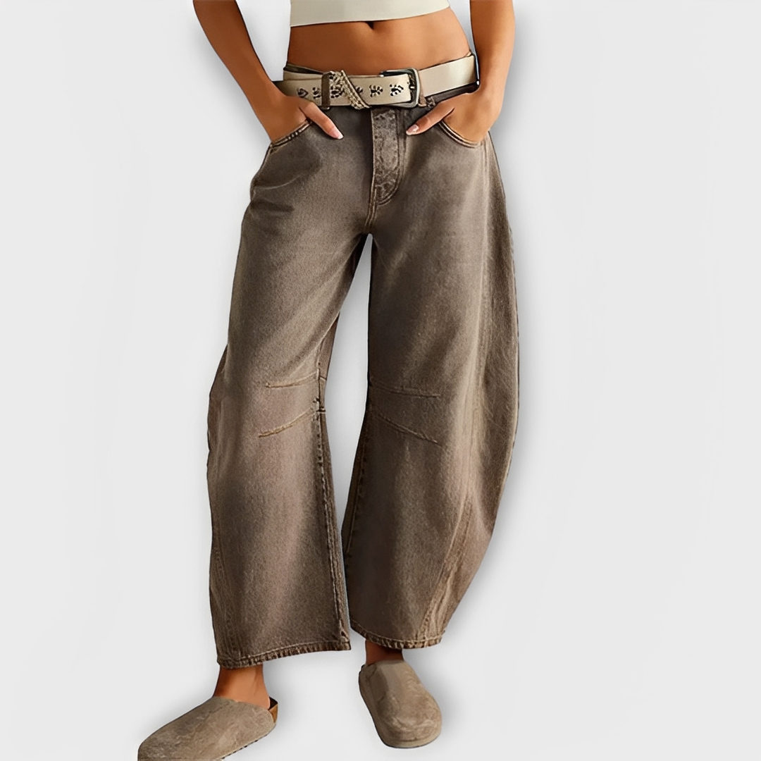 Vernadette Damen Jeans Bequem Breit