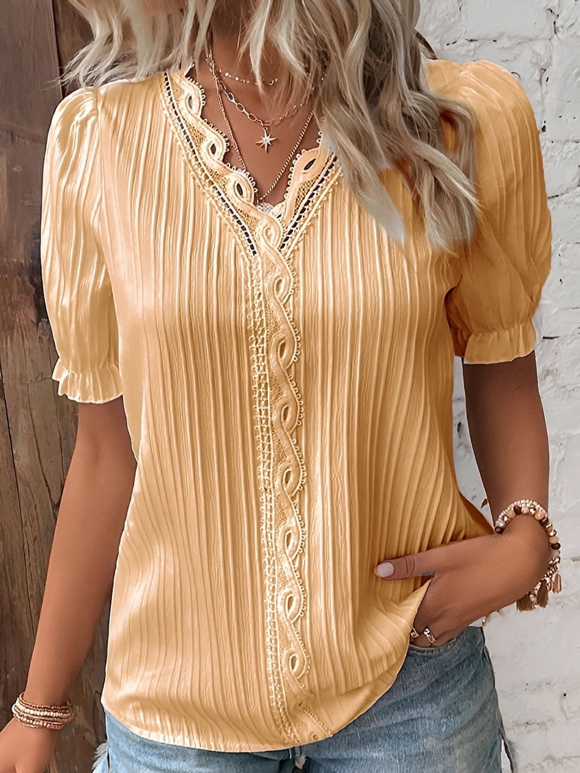 Damen Bluse V-Ausschnitt Trendig
