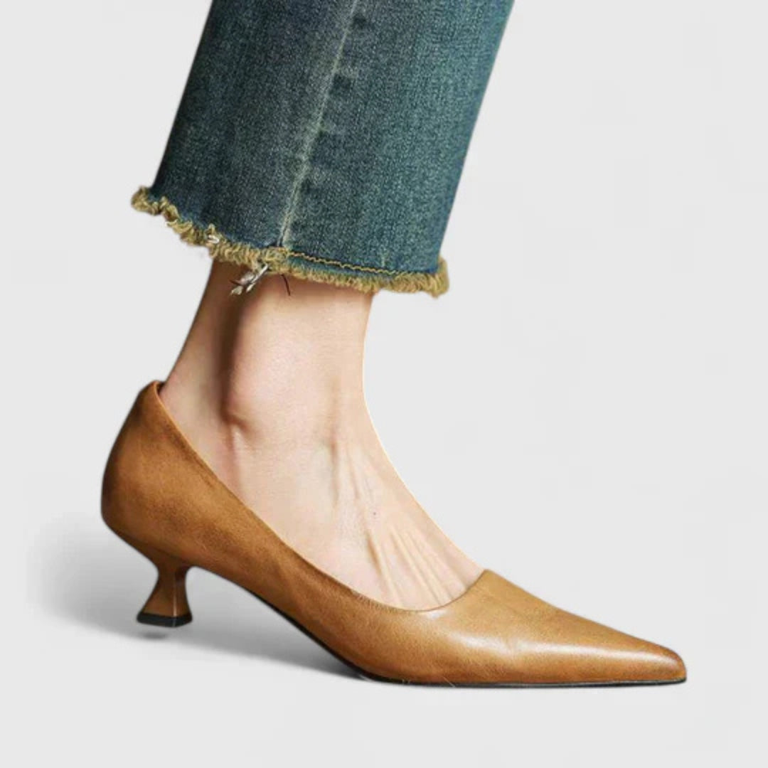 Damen Pumps Spitze Niedriger Absatz