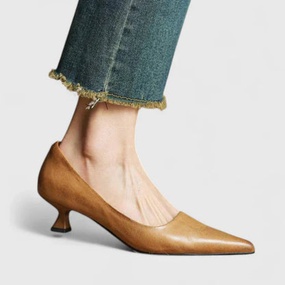 Damen Pumps Spitze Niedriger Absatz