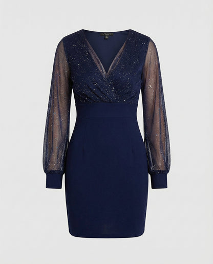 Damen Pailletten Partykleid Elegantes Glitzer